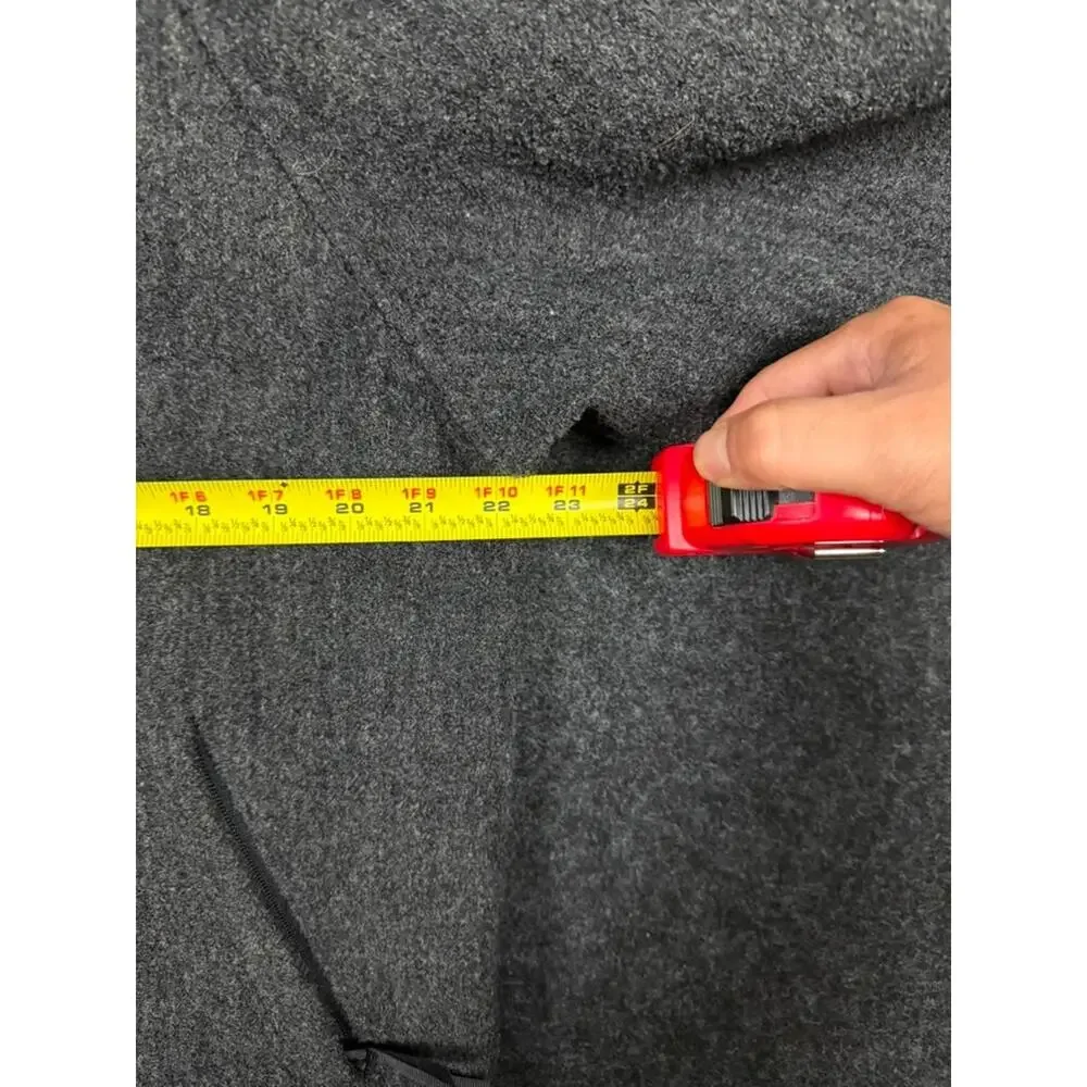 Woolrich John Rich Bros Full Zip Wool Sweater Jacket Mens Large Gray Red Stripe